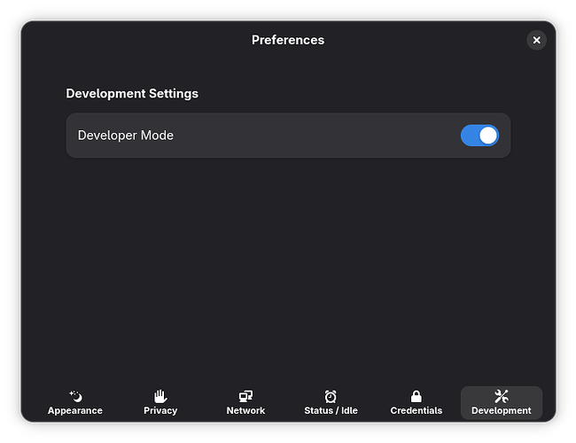 Developer mode engaged