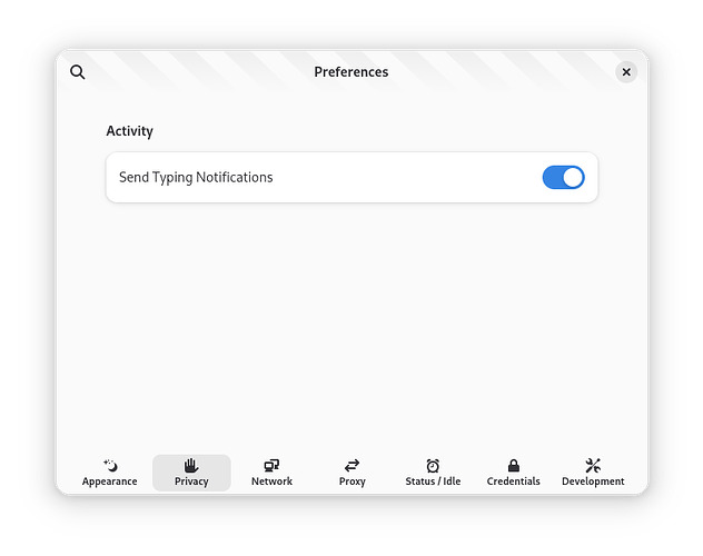 The privacy preferences page