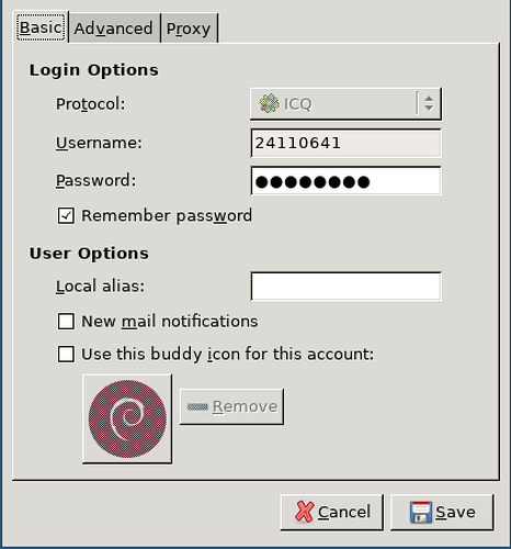 icq basic account settings