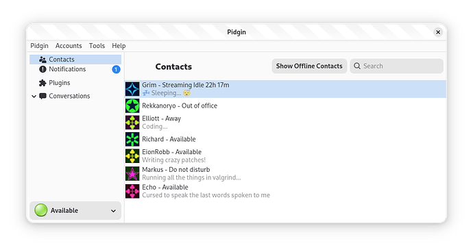 the new presence chooser