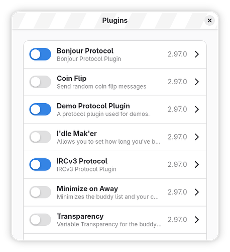the new plugin dialog